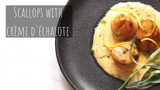 Seared scallops with crème d