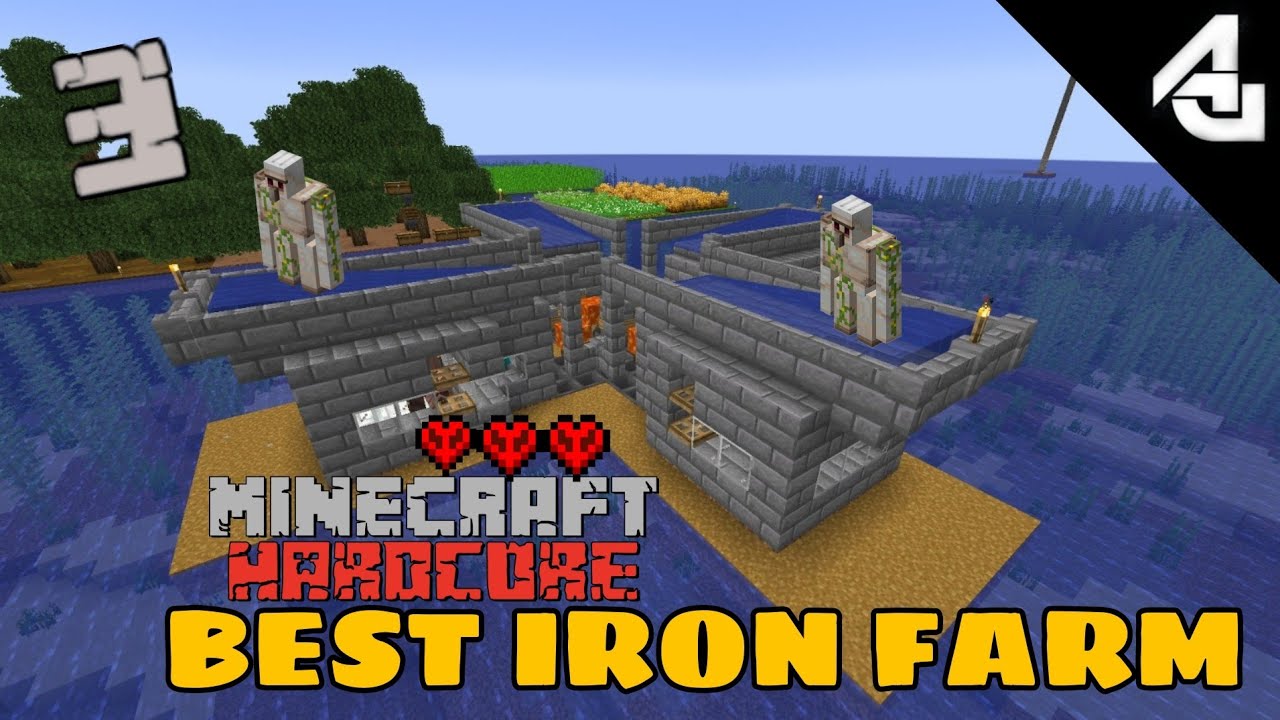 I Built a biggg Iron Farm in Minecraft Hardcore... (#3) - YouTube