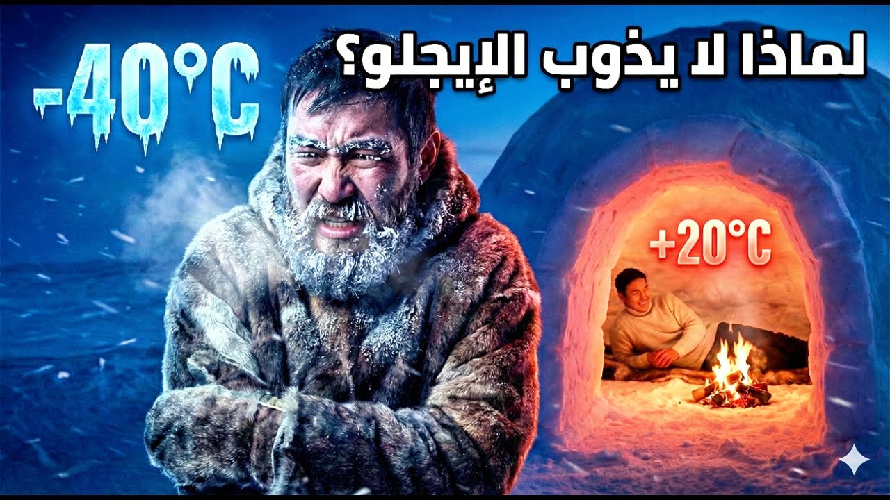 لماذا لا يذوب منزل الإسكيمو رغم إشعال النار بداخله؟ عبقرية الإيجلو وفيزياء البقاء.
