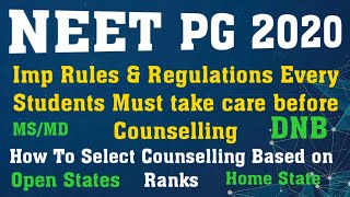 Neet PG 2020 Important Rules and Regulations of Different Counselling Which Everyone should know bef