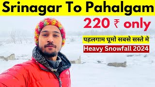 Srinagar To Pahalgam 🏔️🌨️☃️🎿🏂 | Srinagar To Pahalgam Budget Trip 🌨️🏂🏔️