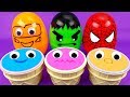 4 Colors Play Doh Ice Cream Cups Superhero Babies Surprise Toys Kinder Surprise Eggs