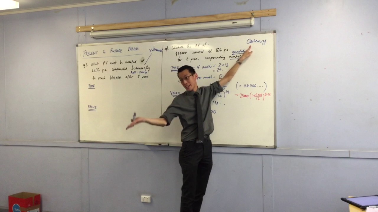 Present & Future Value (2 of 2: Using formula to work out present value) maths is fun