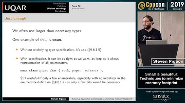 Small is beautiful: Techniques to minimise memory footprint -  Steven Pigeon - CppCon 2019