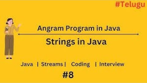 1.Java Program to Check if two strings are anagram #telugucoding #ameerpet #javadsa