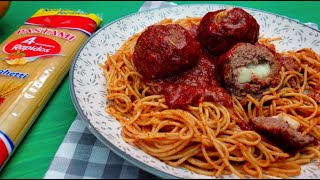 Spaghetti aux Boulettes de Viande fourrées au Fromage avec la @nouvellesminoteriesafricaines NMA