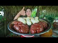 Yummy Cooking Beef kidney Grilling Mushroom - Cooking With Sros