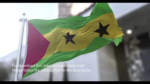 Sao Tome and Principe flag with 3d effect blowing in the wind 3D Flag V2 long