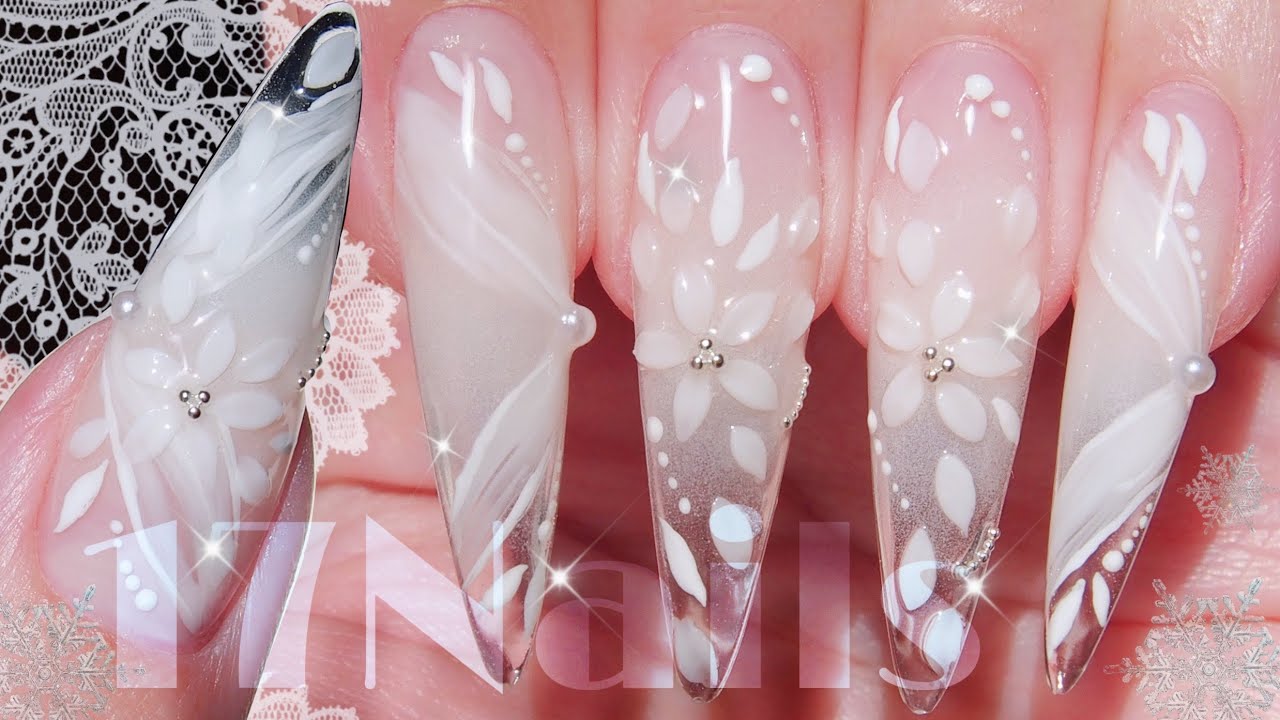 3Dフラワーネイル💅チークネイル❄️ネイルチップの長さ出しからネイル