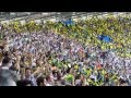 Third and fourth German goals celebration in the stadium in a single quick shot