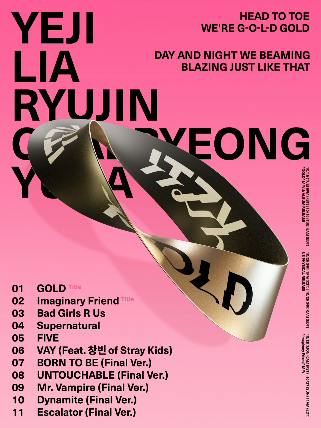 ITZY ‘GOLD’ TRACK LIST TITLE TRACK? GOLD? Imaginary Friend #ITZY #ITZYComeback #ITZY_GOLD