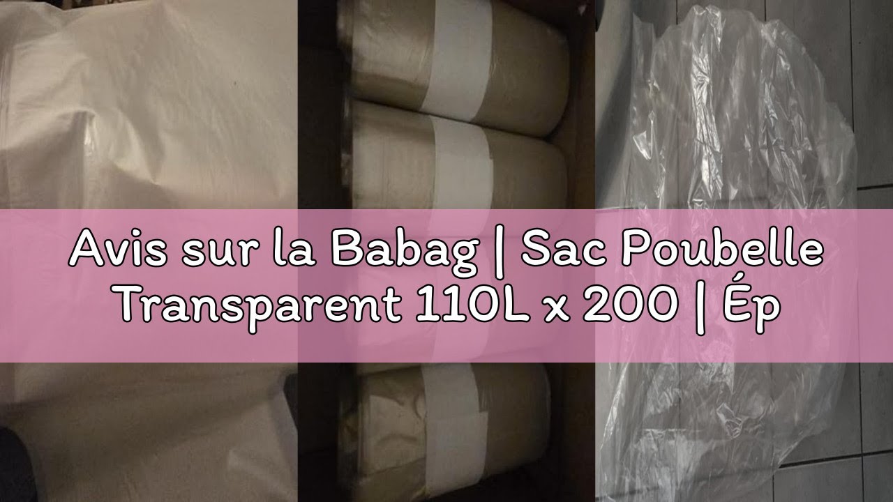 Sac poubelle transparent 160L 50 microns PEBD - Carton de 100 sacs