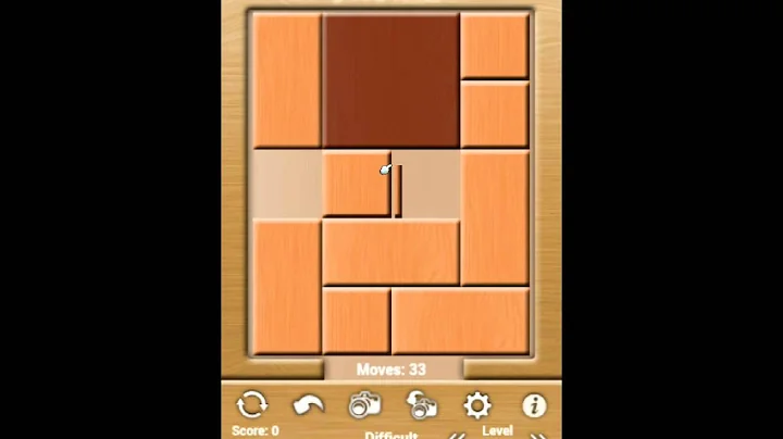 Klotski Difficult Level 55 of 68 Par solution