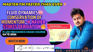Conservation of Momentum ➜ Navier–Stokes Derivation 🔥 | Fluid Dynamics | GATE 2026 | Ankush Gupta