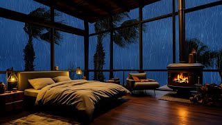 Sleep Well with the Rhythm of Showers and Thunder Resounding on Window on a Stormy Night