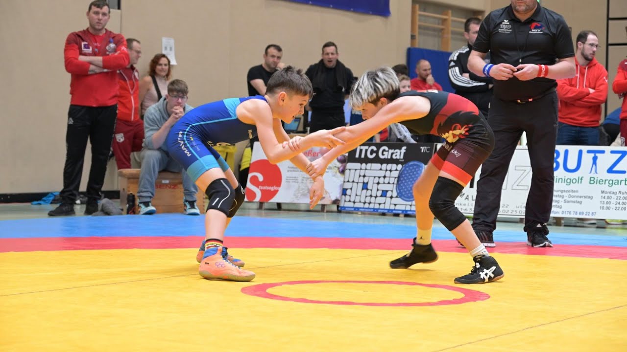 U12 Erick Bosch vs Ole Härdtner 35kg. Württ. Meisterschaften 2025 Freistil Ringen/Wrestling