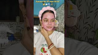 Summer Facial at home ☀️। Get Glowing Skin Instantly #summerfacial #ytshorts #glowup #glassskin
