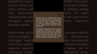 APA ITU RESTORATIVE JUSTICE?