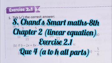 smart maths chapter 2 exercise 2.1 Q4| schand maths solutions class 8 ch-2 ex 2.1 | linear equations