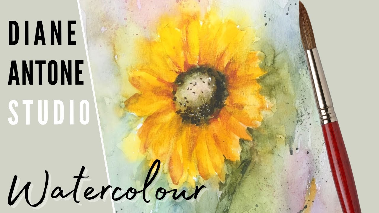 Sunflower - easy watercolour tutorial