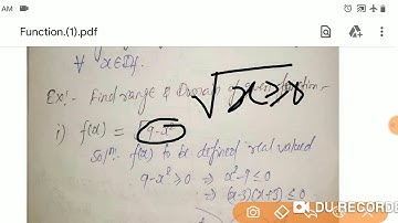 Domain and Range of Function for BHU BSc maths entrance examinations