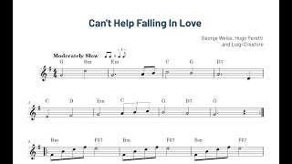 Video thumbnail of "Can't help falling in love Tenor sax play along"