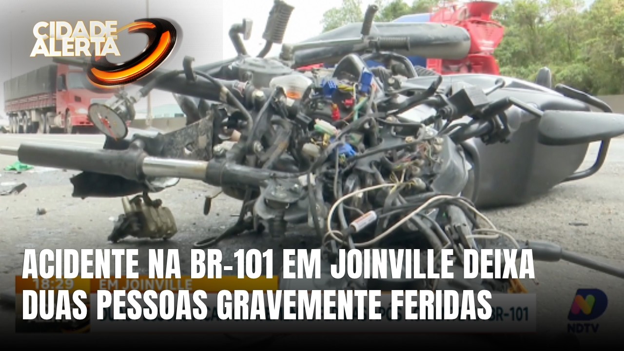Acidente envolvendo caminhão deixa dois feridos graves na BR-101 em SC