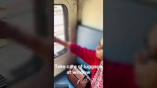 Take care of luggage at train window railway alert