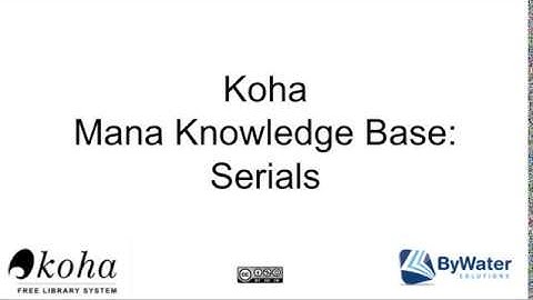 How to use Mana in the Serials Module