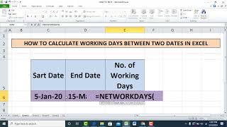 HOW TO CALCULATE WORKING DAYS BETWEEN TWO DATES IN EXCEL