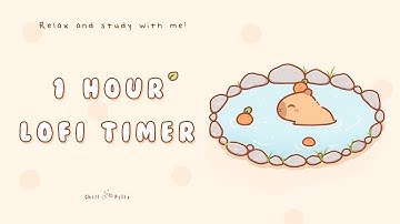 1 Hour - Relax & study with me Lofi | Cozy capybara #timer #1hour #1hourloop #lofi