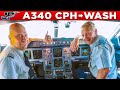 SAS Airbus A340-300 Cockpit Copenhagen🇩🇰 to Washington🇺🇸