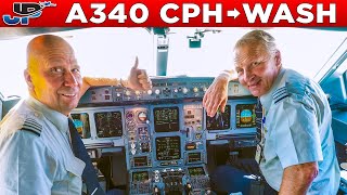 SAS Airbus A340300 Cockpit Copenhagen to Washington