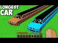 What if you build super long dirt vs diamond car in minecraft  where do lead super  longest car 
