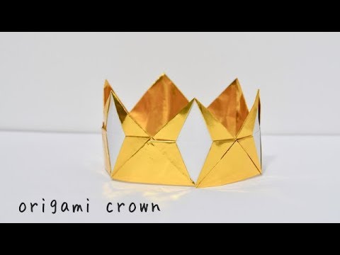 簡単折り紙 冠 かんむり の折り方 How To Make An Origami Crown Youtube