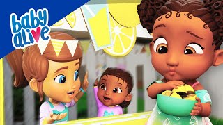 Baby Alive en Español  Las Muñecas Hacen Un Puesto De Limonada  Videos Infantiles