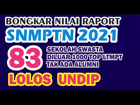 BONGKAR NILAI RAPORT SNMPTN 2021 | LOLOS UNDIP