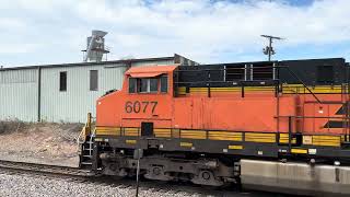 BNSF 6077 Lead’s the E-SLCBKM Northbound Empty Coal Train in Springfield Missouri