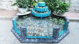 Aquarium waterfall creative aquarium from cement