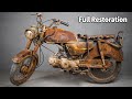 Full restoration 40 years old ruined classic motorcycle