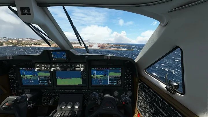 @Dalton-Flightsimclips |  LGIR Heraklion RNAV RWY 27, copilot crosswind landing, King Air 350i 🚩🚩‼🏁