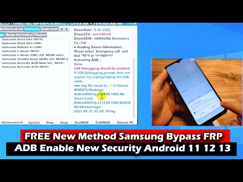 FREE New Method Samsung Bypass FRP ADB Enable New Security Android 11 12 13