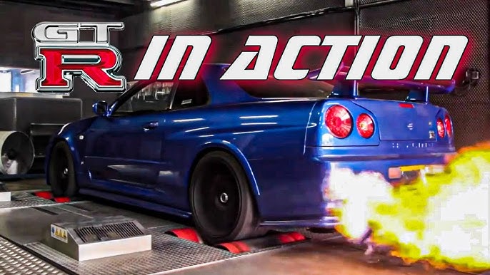 800HP Nissan Skyline R34 GTR - Dyno Run and INSANE Launches! 