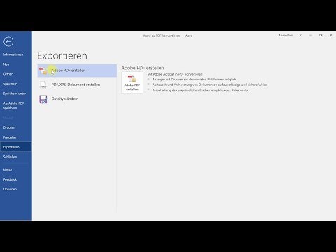 Video: 4 Möglichkeiten, ein Microsoft Word-Dokument in das PDF-Format zu konvertieren