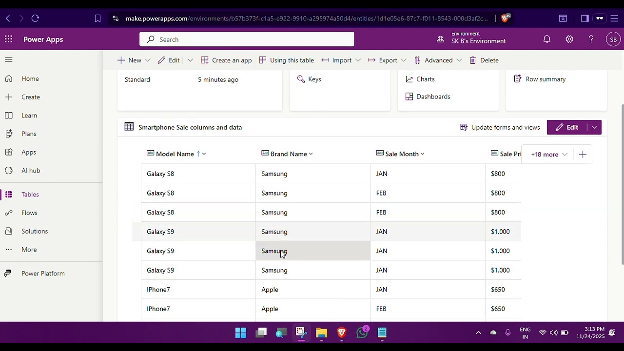 Учебное пособие по Power Apps | Создание приложения из таблицы Excel
