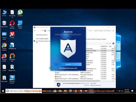 Uninstall Acronis Ransomware Protection on Windows 10 Fall Creators Update