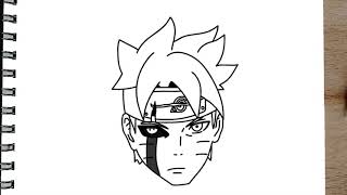 Sketsa anime boruto mode karma, easy🤔⁉️#boruto #easy #drawing