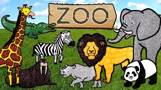 Let's Draw Zoo Animals Together! | Drawing and Coloring with Glitter & Googly Eyes screenshot 2