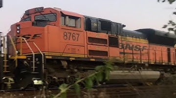 NS 65K with a BNSF SD70ACe and a UP GEVO meets NS 11Z at Harrisburg, PA