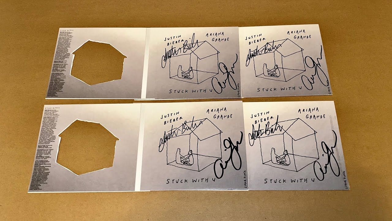 Justin Bieber, Ariana Grande - Stuck With U (Signed CD Unboxing